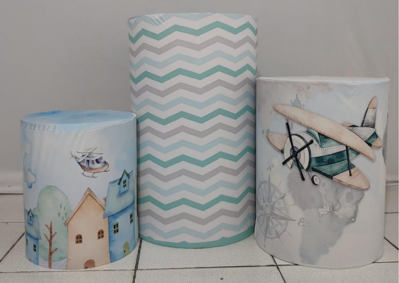 Trio de Capas Para Cilindro Urso Aviador  - Vanessalocações