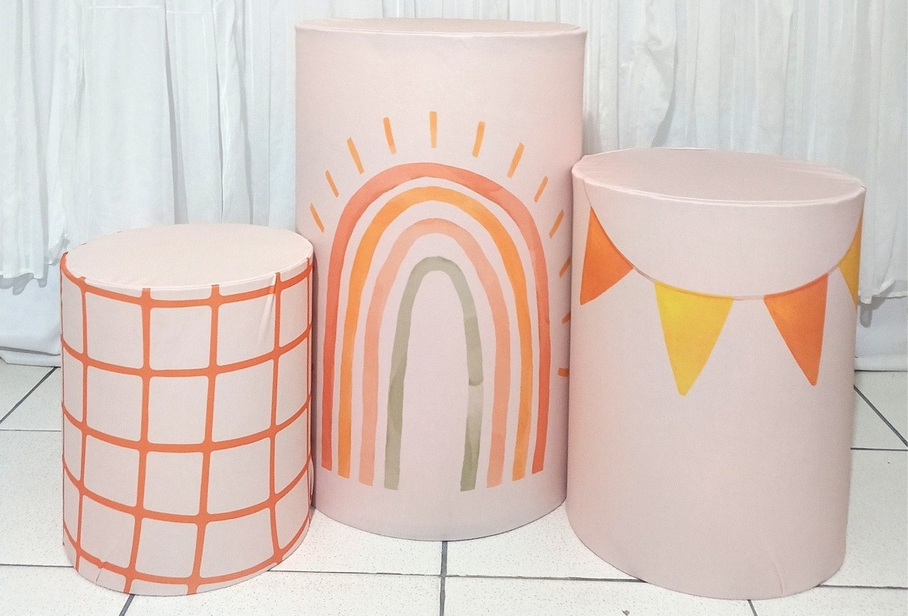 Trio de Capas Para Cilindros Arco Íris/Primeira Volta Ao Sol - Vanessalocações