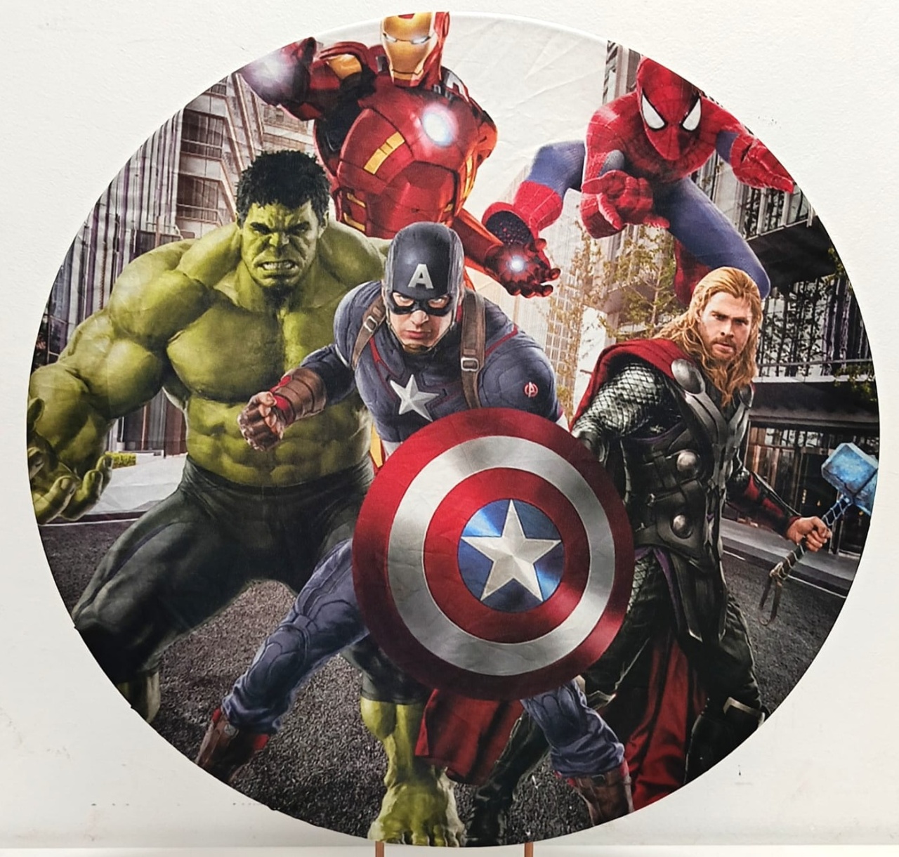Capa  P/ Painel Circular Vingadores  - 50Cm - Vanessalocações