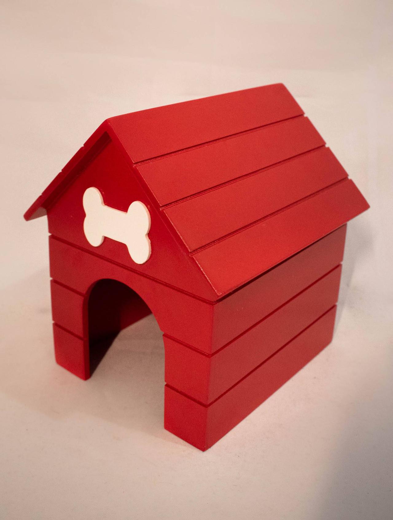 Casa Mdf Patrulha Canina C/ Comedouro -  Vermelho - Vanessalocações