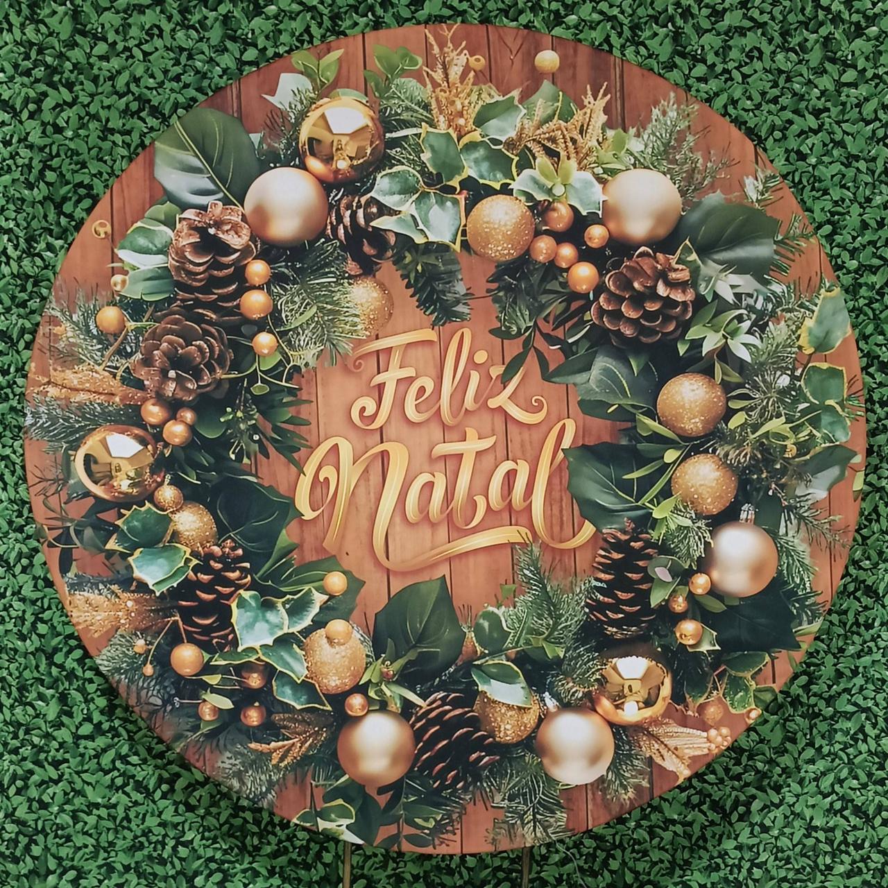 Capa P/ Painel Circular   - Feliz Natal -  Guirlanda Verde - Vanessalocações