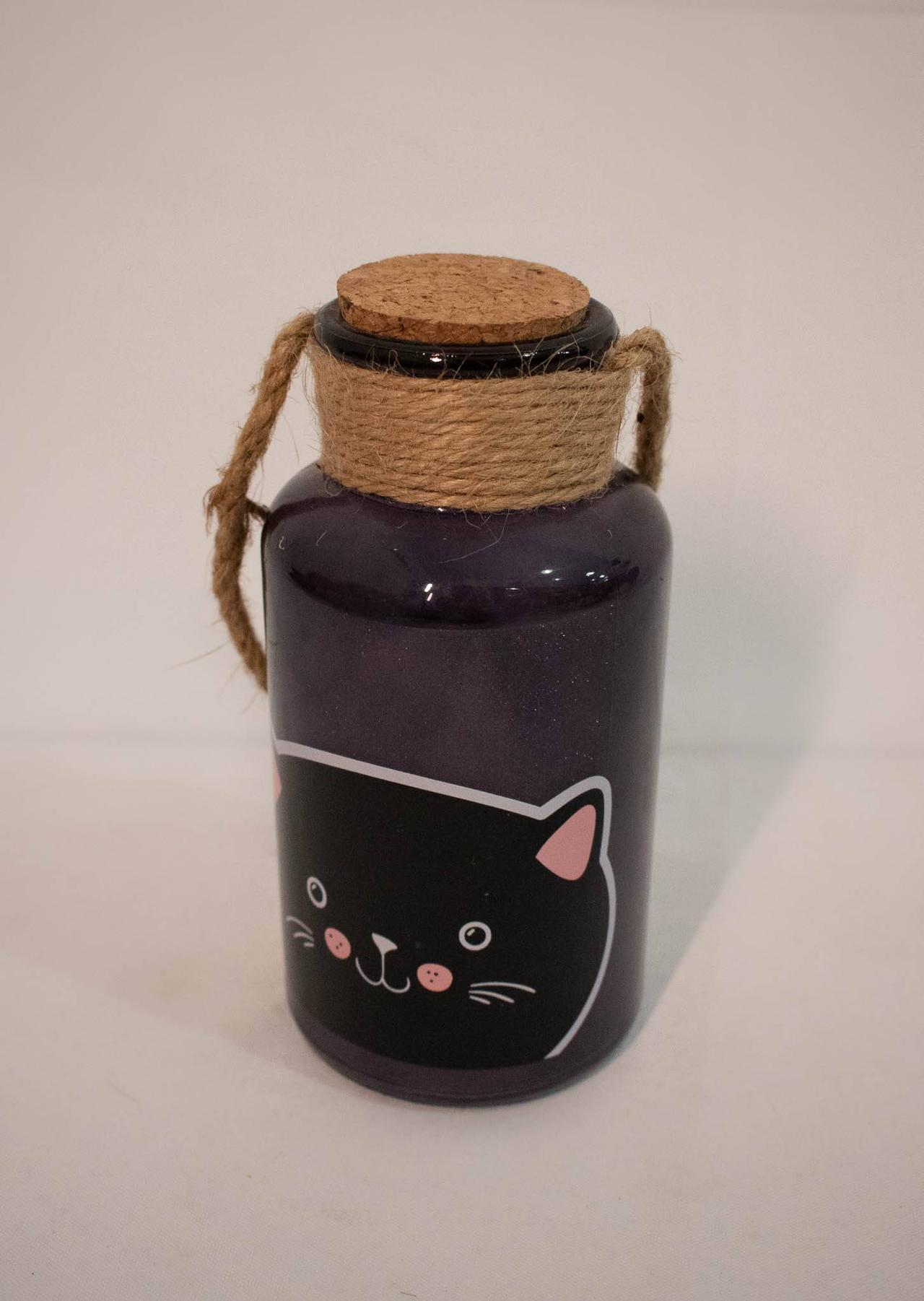 Luminária Gato  Vidro/Potinho  Preto - Vanessalocações