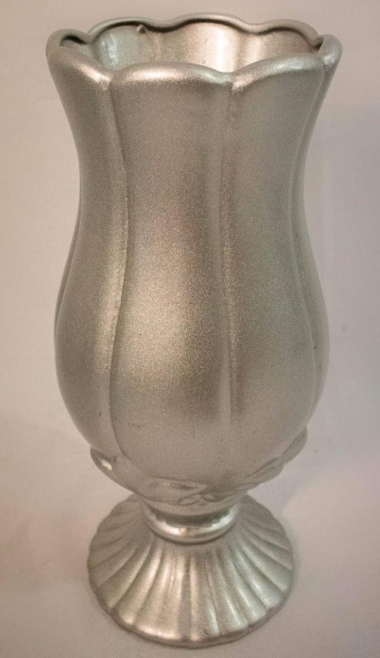 Vaso Cerâmica Prata G - Vanessalocações
