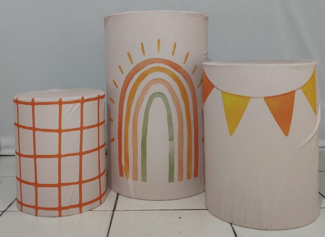 Trio de Capas Para Cilindro Arco Iris - Vanessalocações