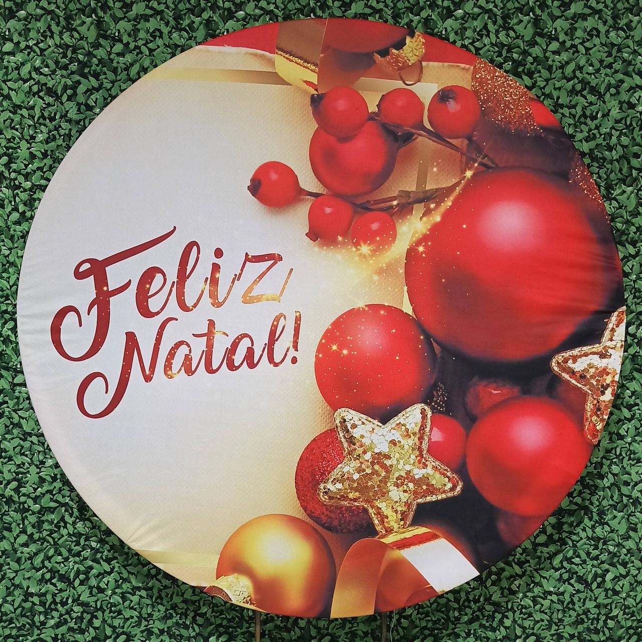 Capa P/ Painel Circular  - Feliz Natal - Bolas de Natal - Vanessalocações