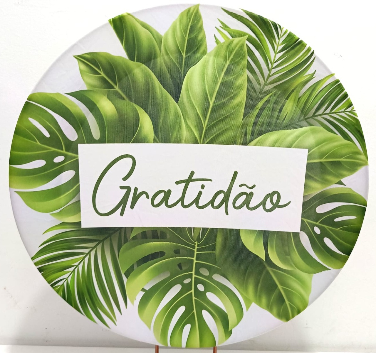 Capa  P/ Painel Circular Gratidão Verde - 50Cm - Vanessalocações
