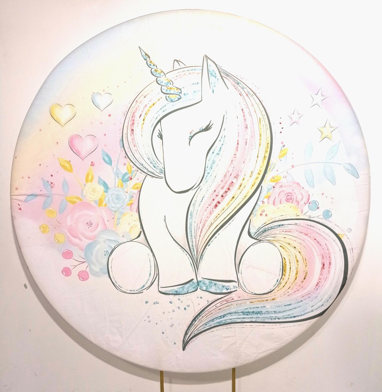Capa P/ Painel Circular  -   Unicórnio - Vanessalocações