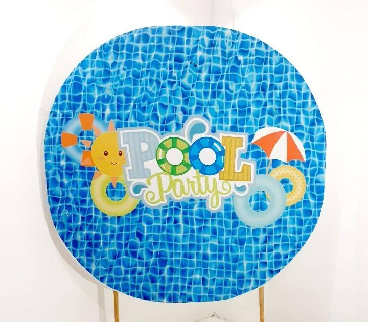 Capa P/ Painel Circular - Pool Party - Vanessalocações