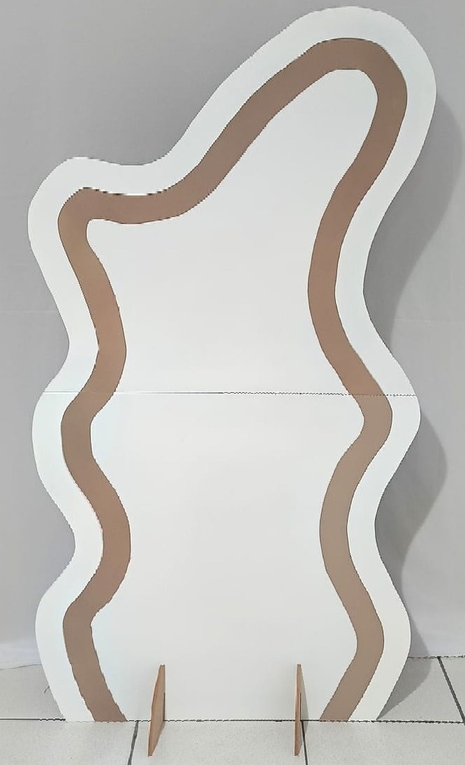 Painel Mdf Desconstruído - Branco/Bege - 1,85X1,0Mt - Vanessalocações