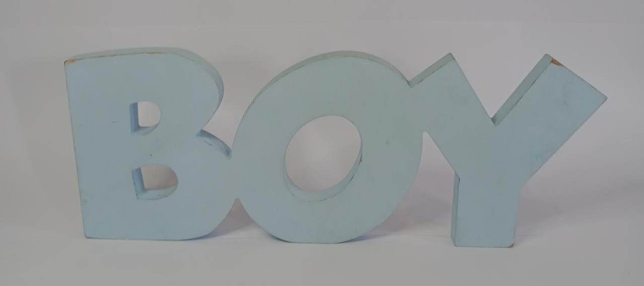 Letreiro Mdf Boy  - Azul Candy - Vanessalocações