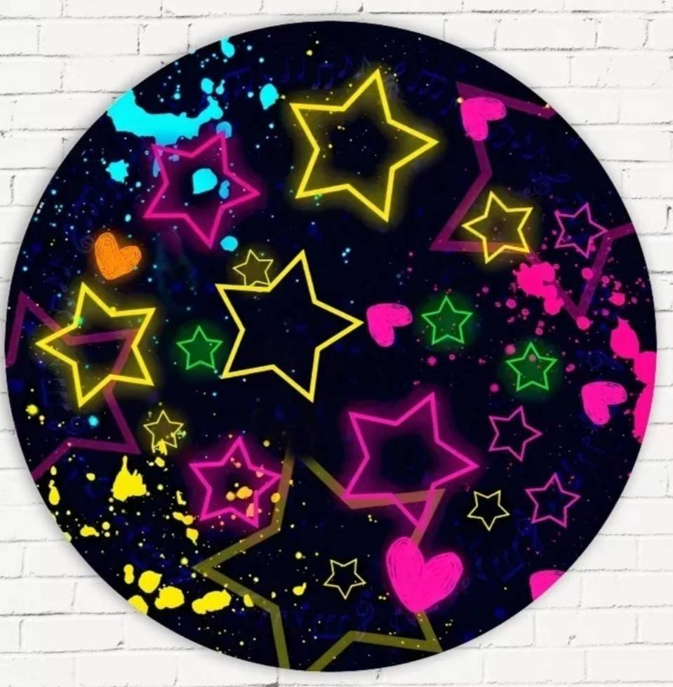 Capa P/ Painel Circular   - Neon Estrela - Vanessalocações