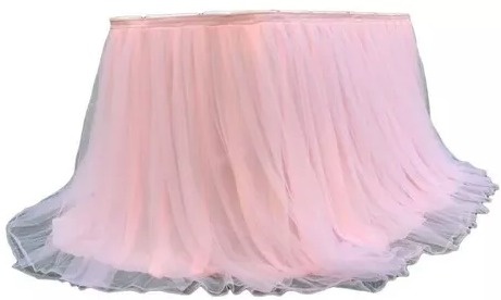 Saia de Tule P/ Decoração - Rosa 5,40X0,75 Altura - Vanessalocações
