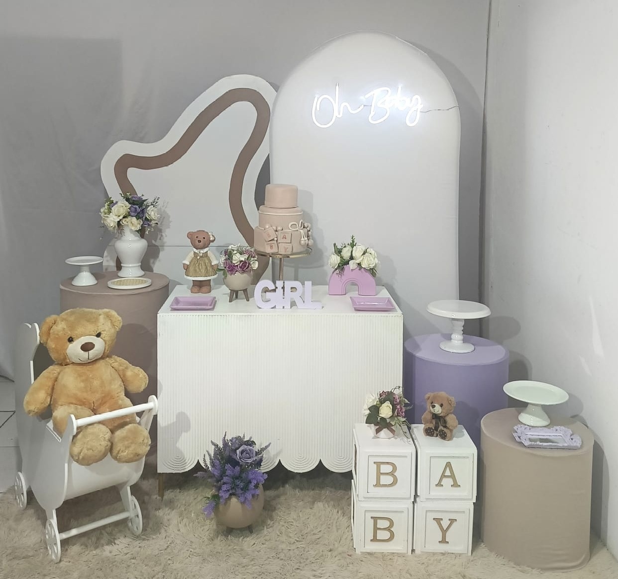 Composição Cha de Bebe Lilás Luxo - CamaleãoLocaçoes