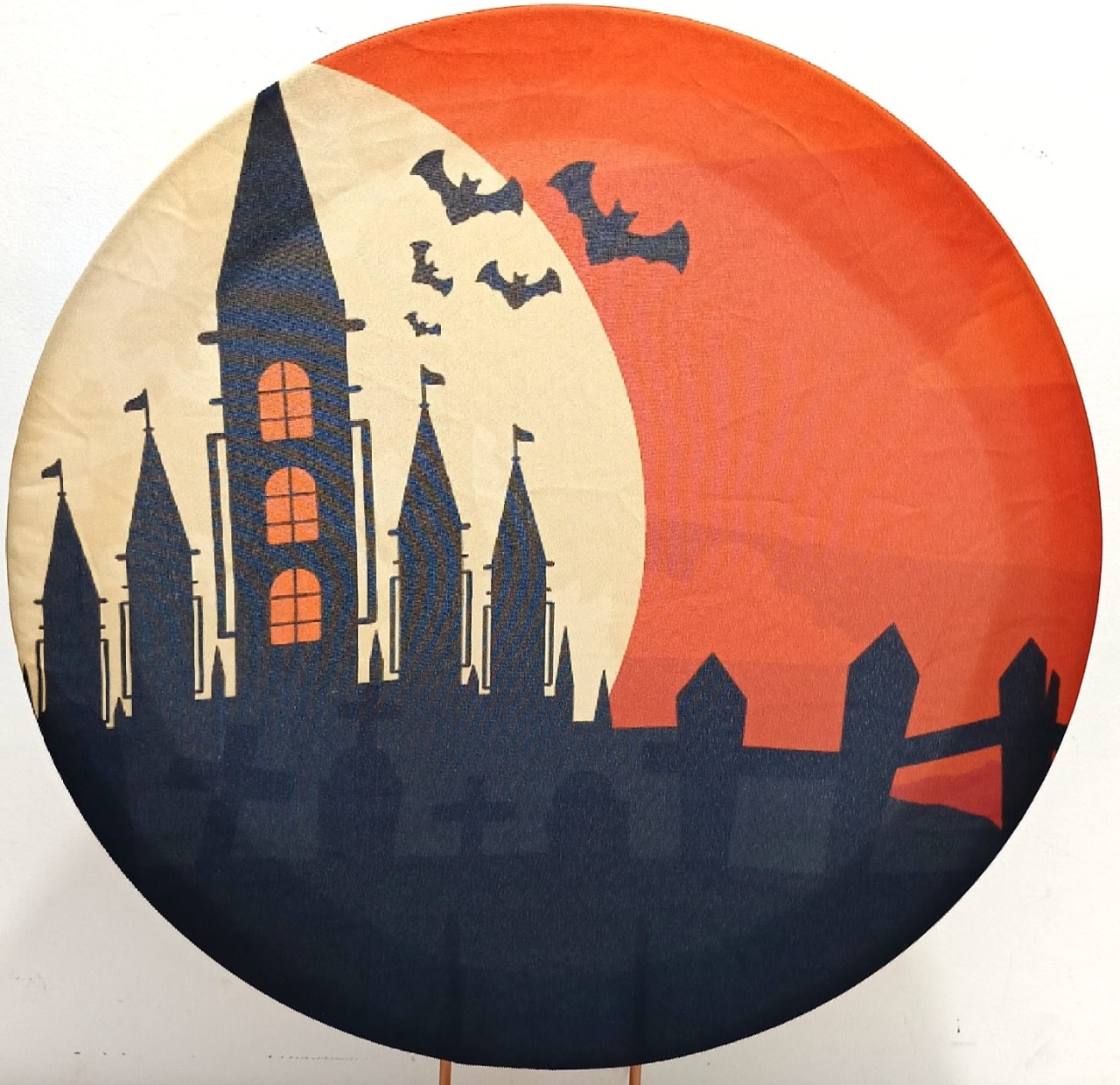 Capa  P/ Painel Circular Halloween Laranja - 50Cm - Vanessalocações
