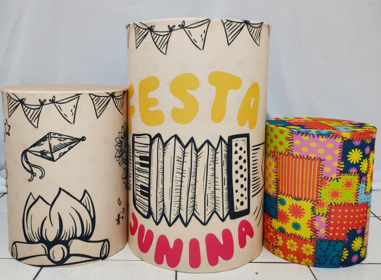 Trio de Capas Para Cilindro Junino Caipira  - Vanessalocações
