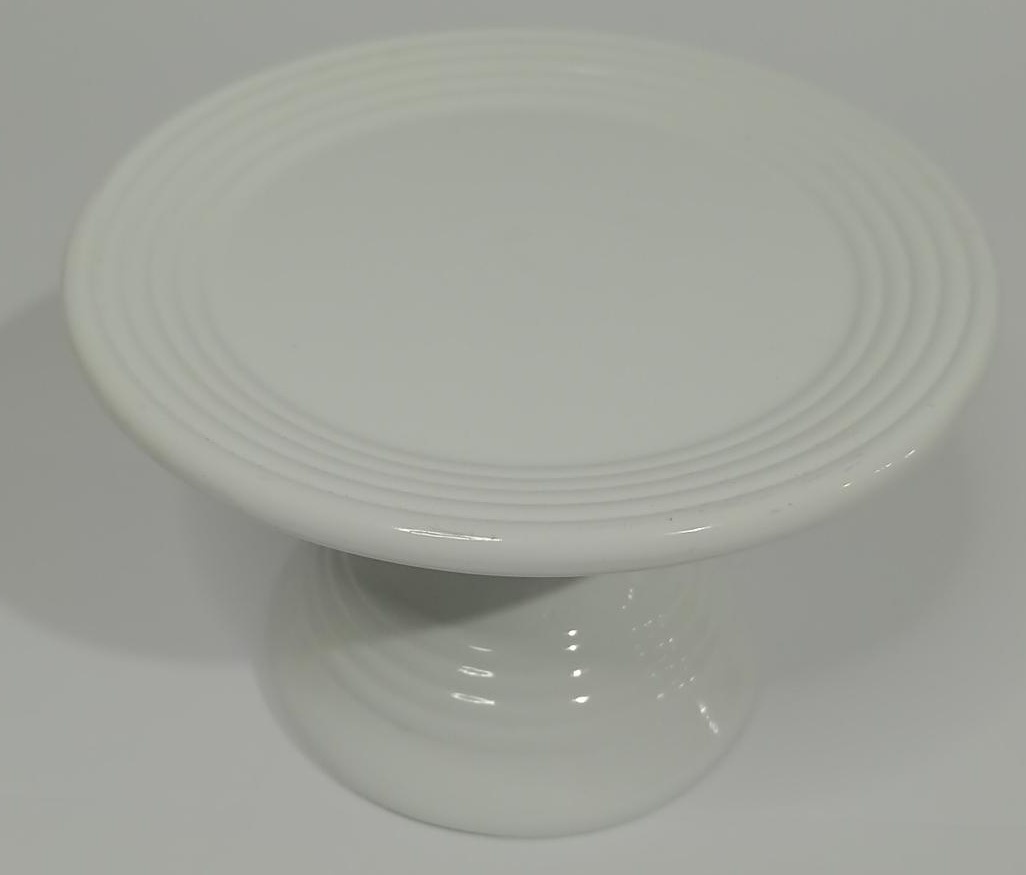 Bandeja  Cerâmica Redonda  Branco M - Vanessalocações