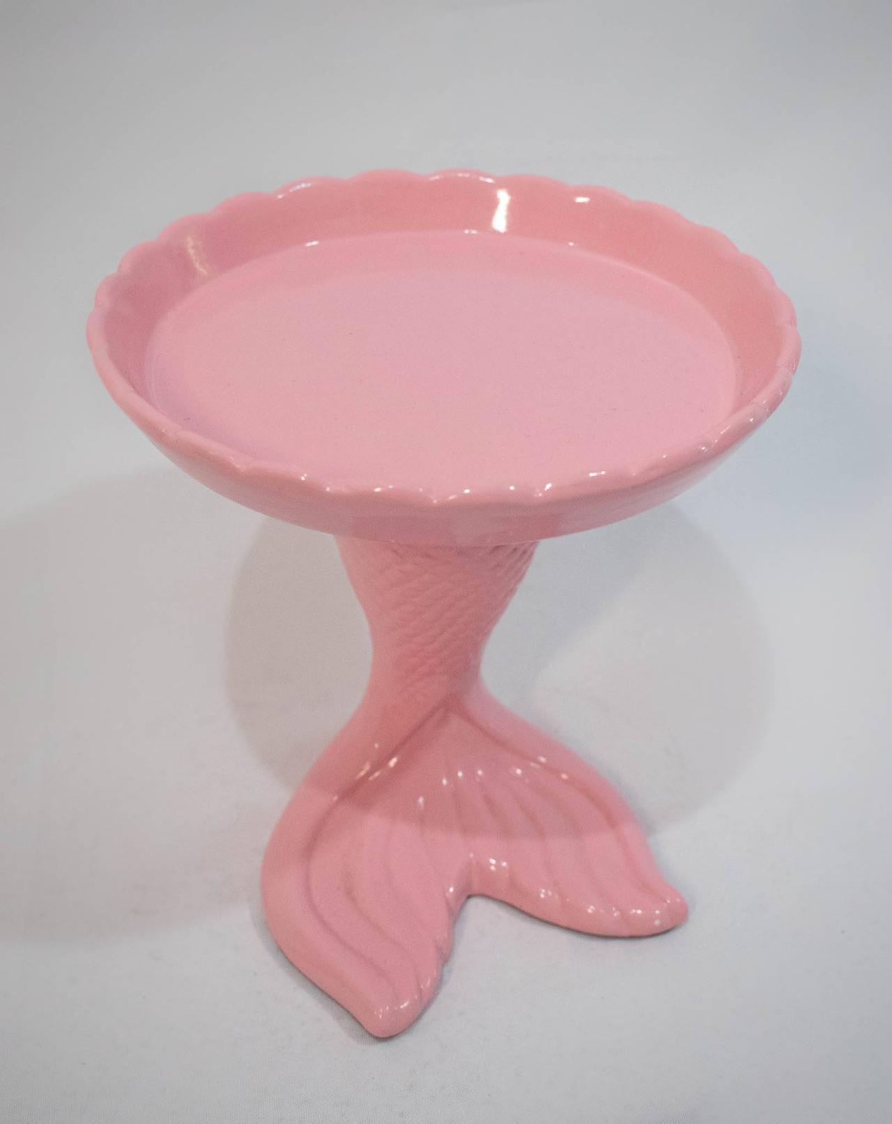 Bandeja Cerâmica Rabo de Sereia Rosa - Vanessalocações