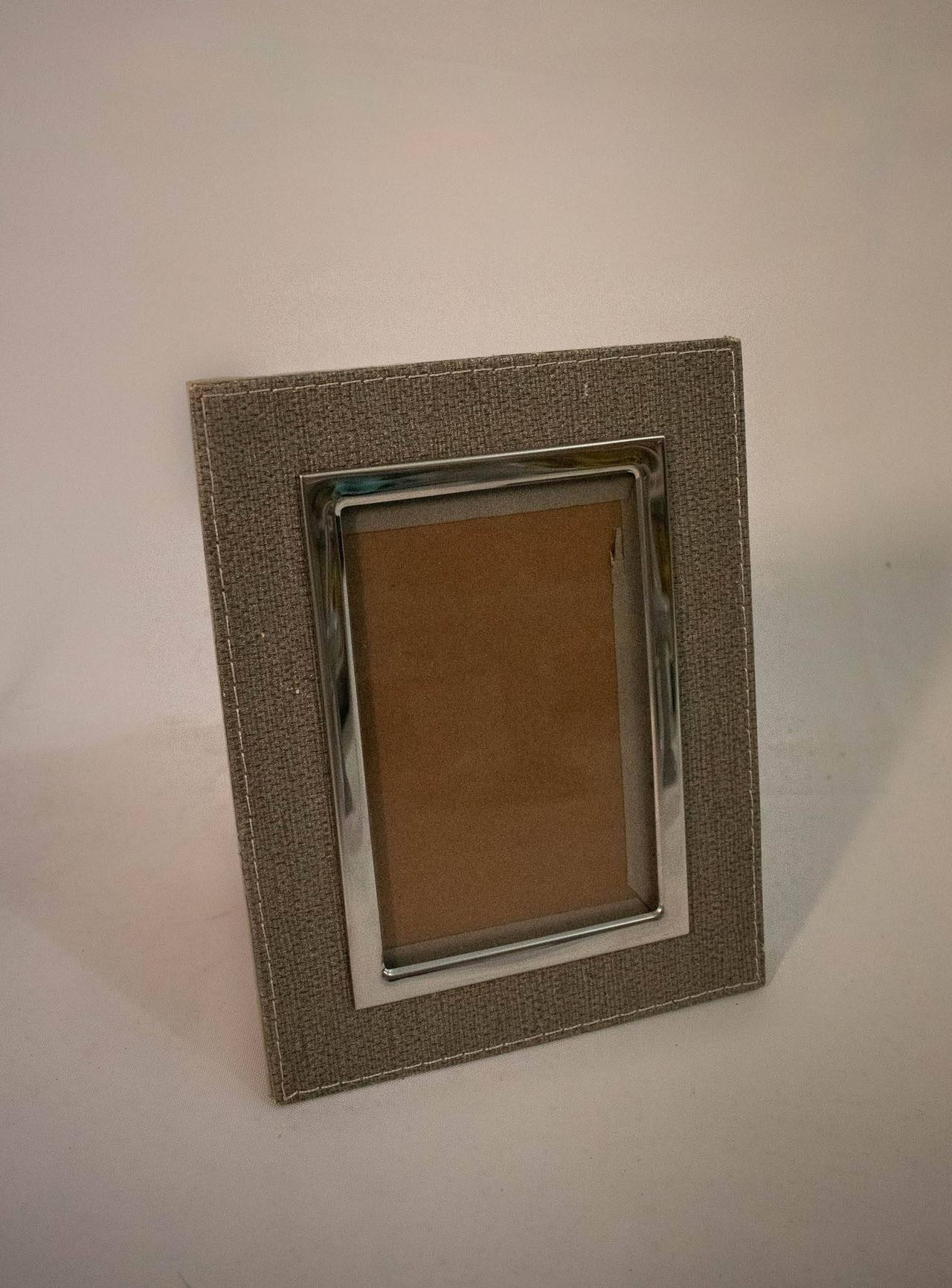 Porta Retrato Metal 10X15  Cinza/Prata - Vanessalocações