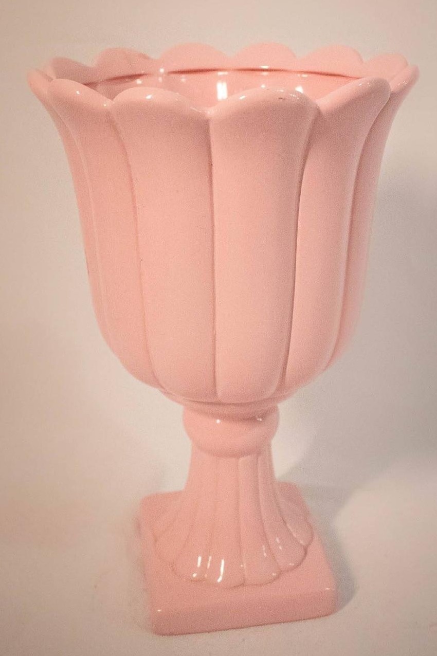 Vaso Cerâmica Flor  Rosa Candy G - Vanessalocações