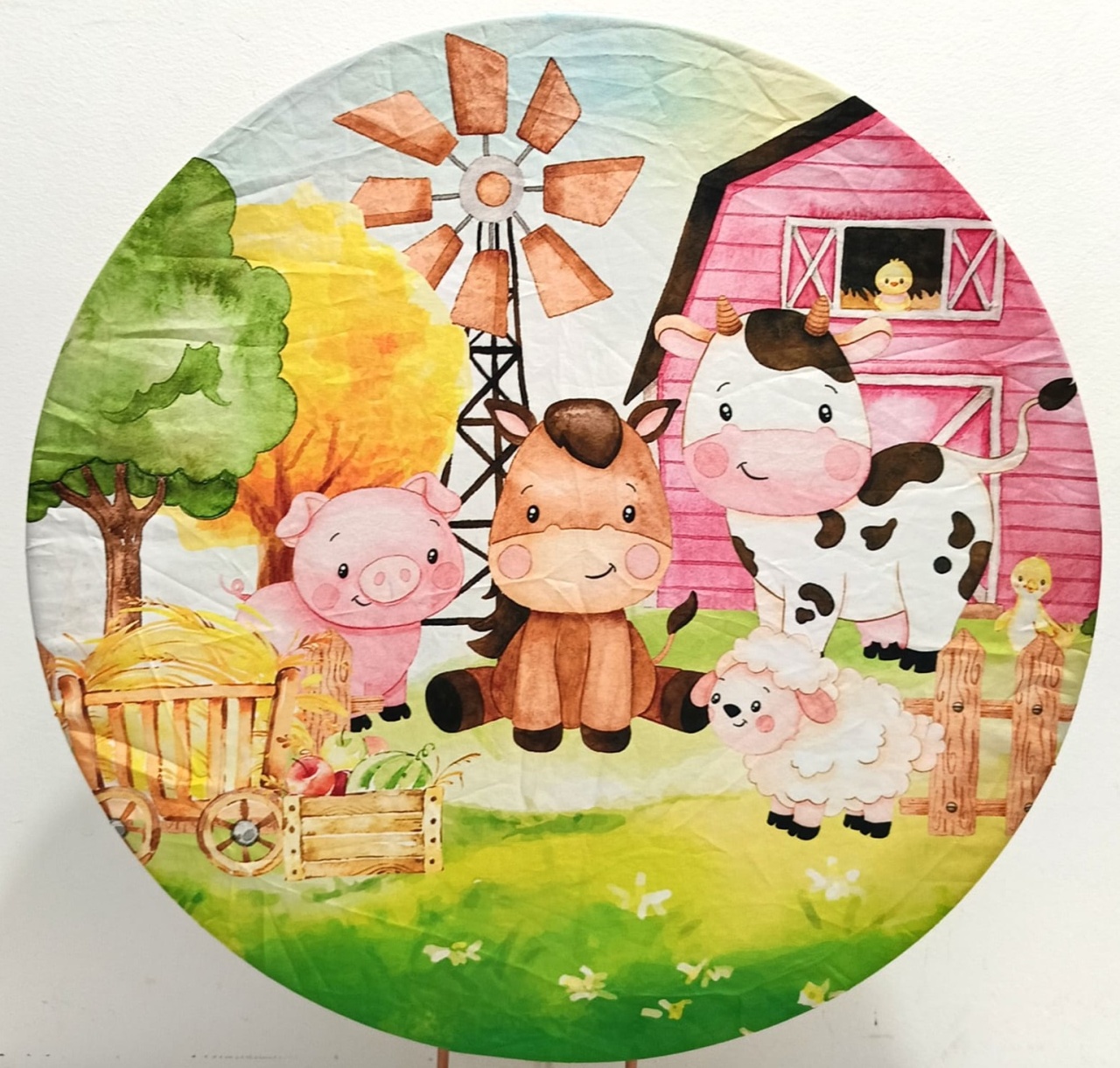 Capa  P/ Painel Circular Fazendinha - 50Cm - Vanessalocações