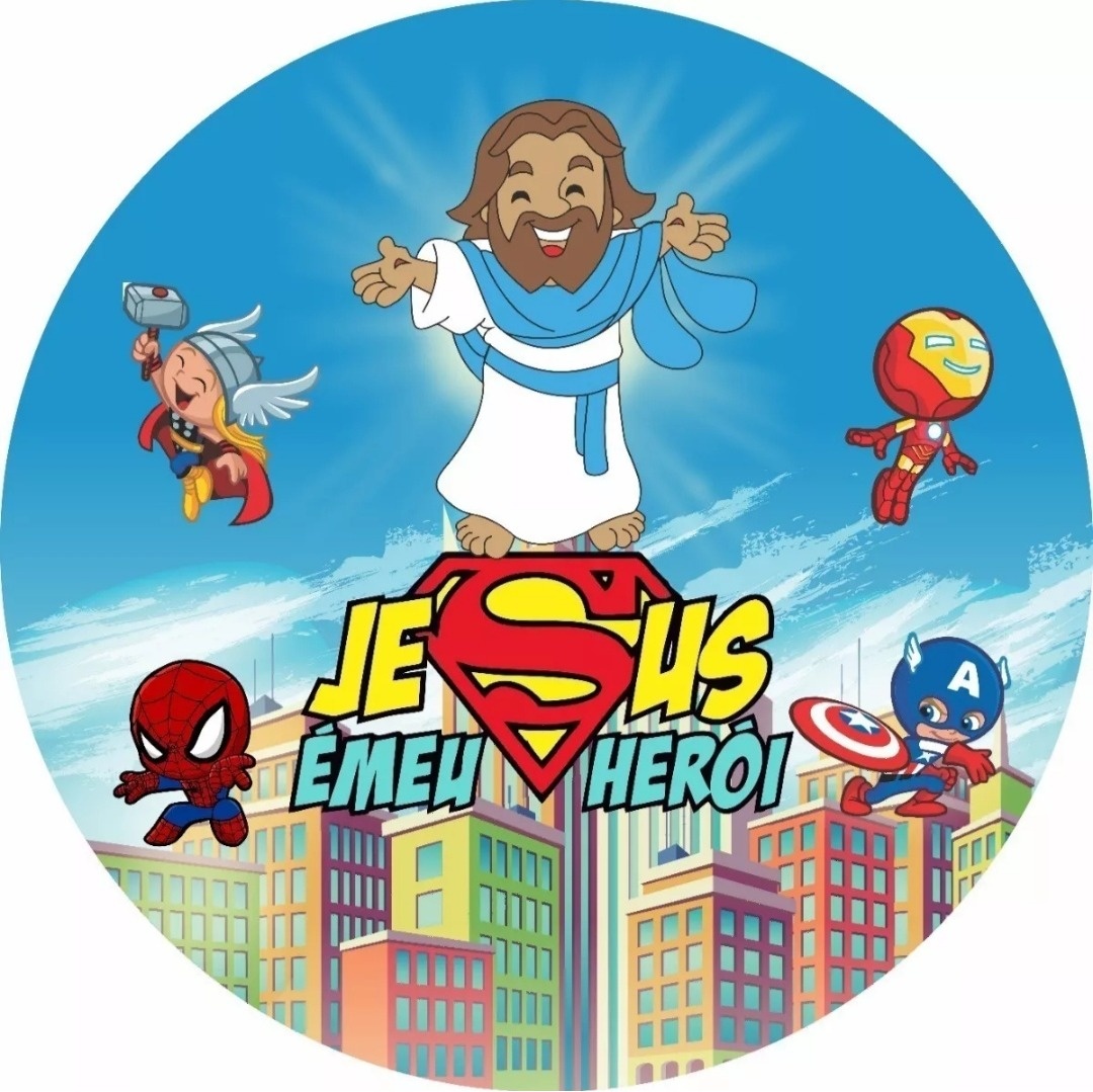 Capa P/ Painel Circular - Jesus Meu Herói - Vanessalocações