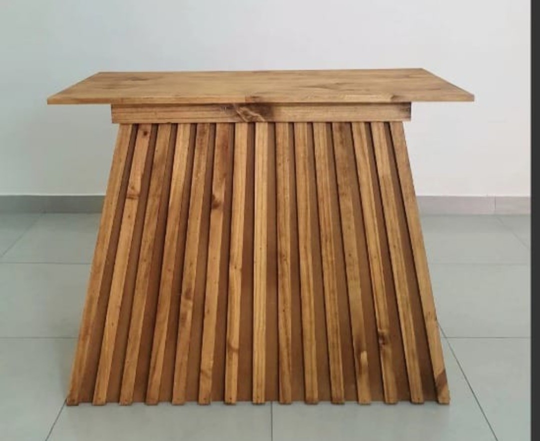 Mesa Madeira Ripada P/ Buffet - Natural - Vanessalocações