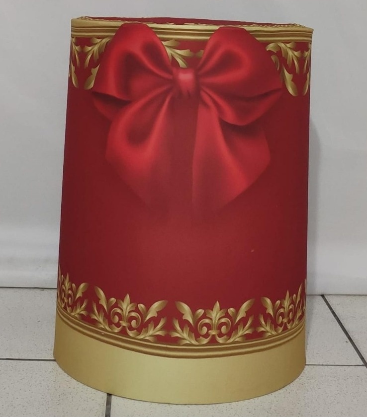 Capa  Cilindro M Natal Laço Vermelho - Vanessalocações