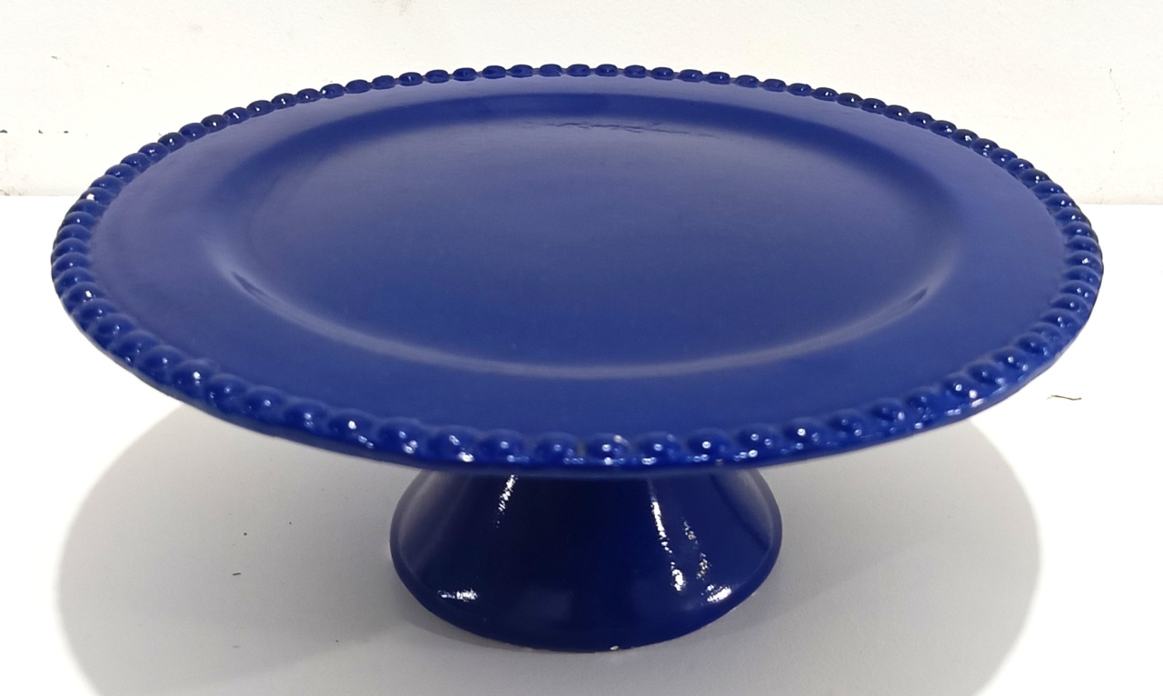 Boleira Cerâmica  Bolinha - Azul Marinho - Vanessalocações