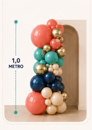Arco Orgânico P - 1 Metro Cor Sólida E Metalizada - CamaleãoLocaçoes