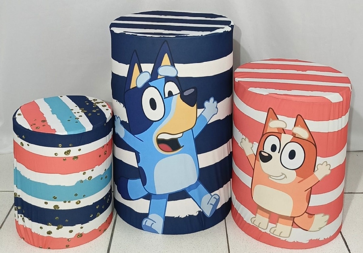 Trio de Capa Para Cilindro  Bluey  - Vanessalocações