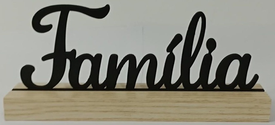Letreiro Mdf Família Preto - Vanessalocações