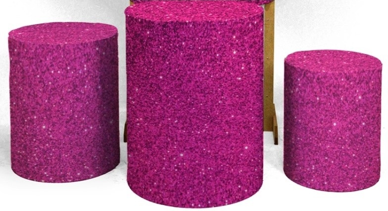 Trio de Capas Para Cilindro  Gliter Pink  - Vanessalocações