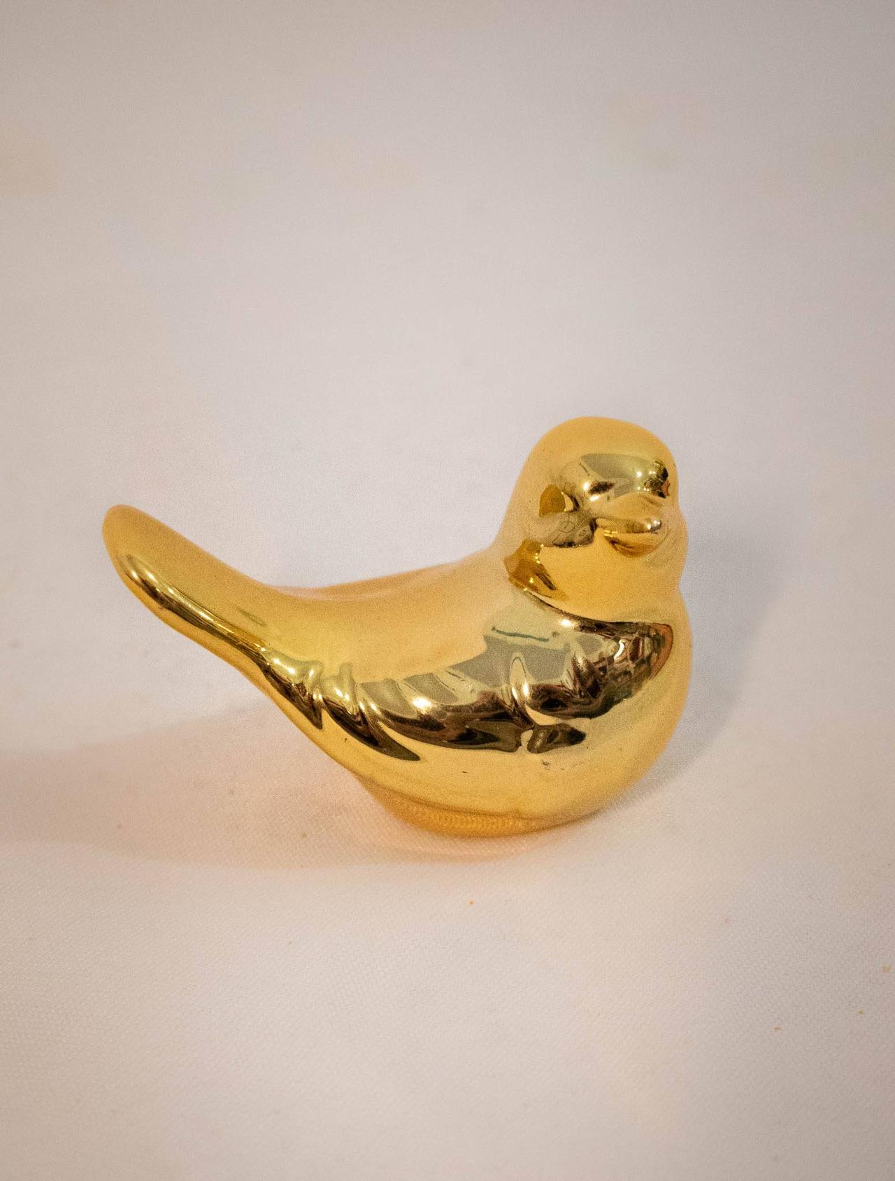 Passarinho Cerâmica Dourado - Vanessalocações
