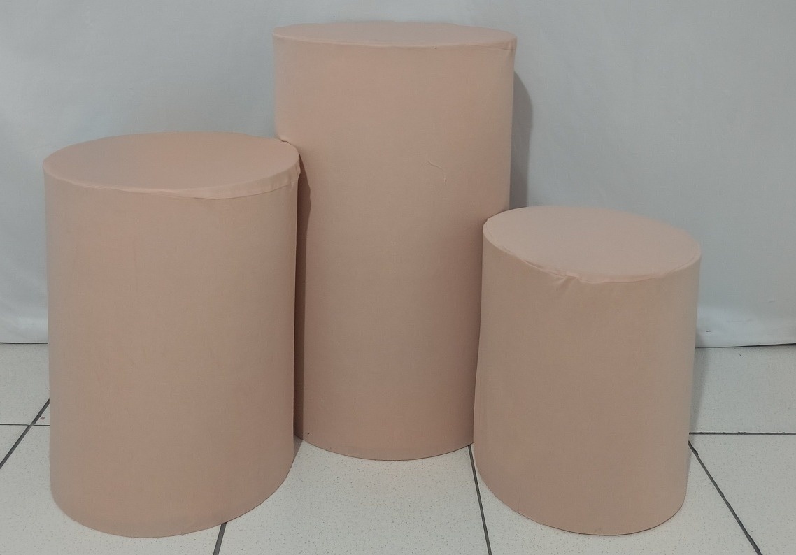 Trio de Capas Para  Cilindros Liso Rose  - Vanessalocações