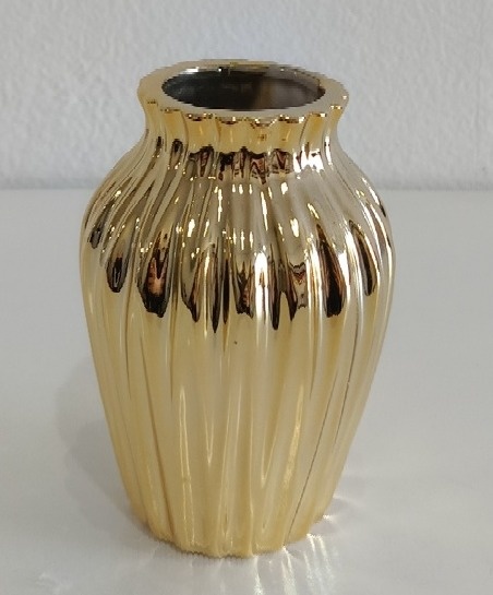 Mini Vaso Cerâmica Dourado  - Vanessalocações