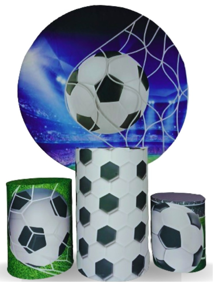 Coleção Clean - Futebol - Suporte + Painel + Trio de Cilindros + Capas - CamaleãoLocaçoes