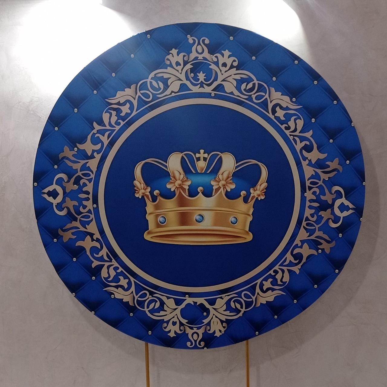 Capa P/ Painel Circular  -  Coroa Realeza Azul - Vanessalocações