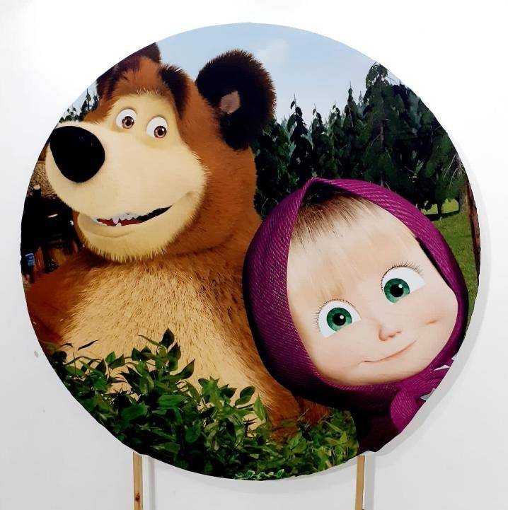 Capa P/ Painel Circular   -  Masha E O Urso - Vanessalocações