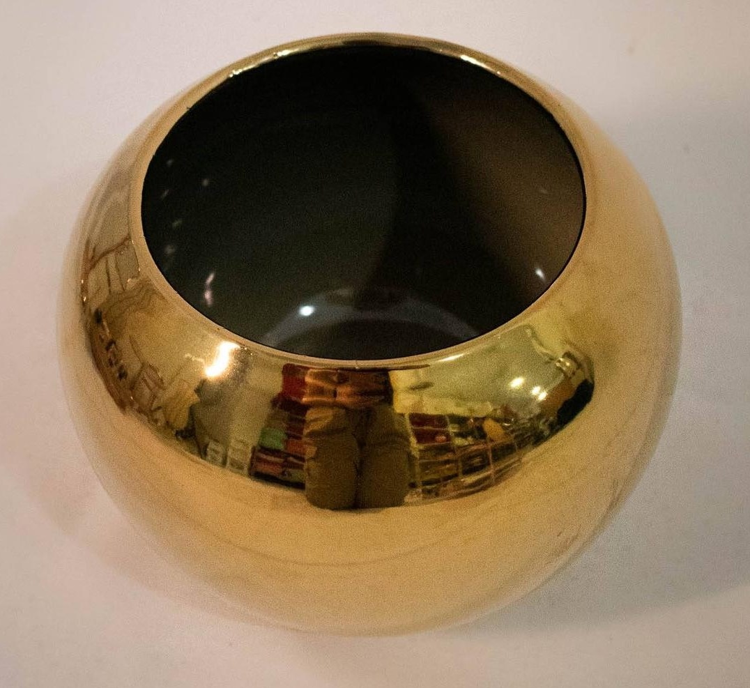 Vaso Aquário de Louça Luxo Dourado - Vanessalocações