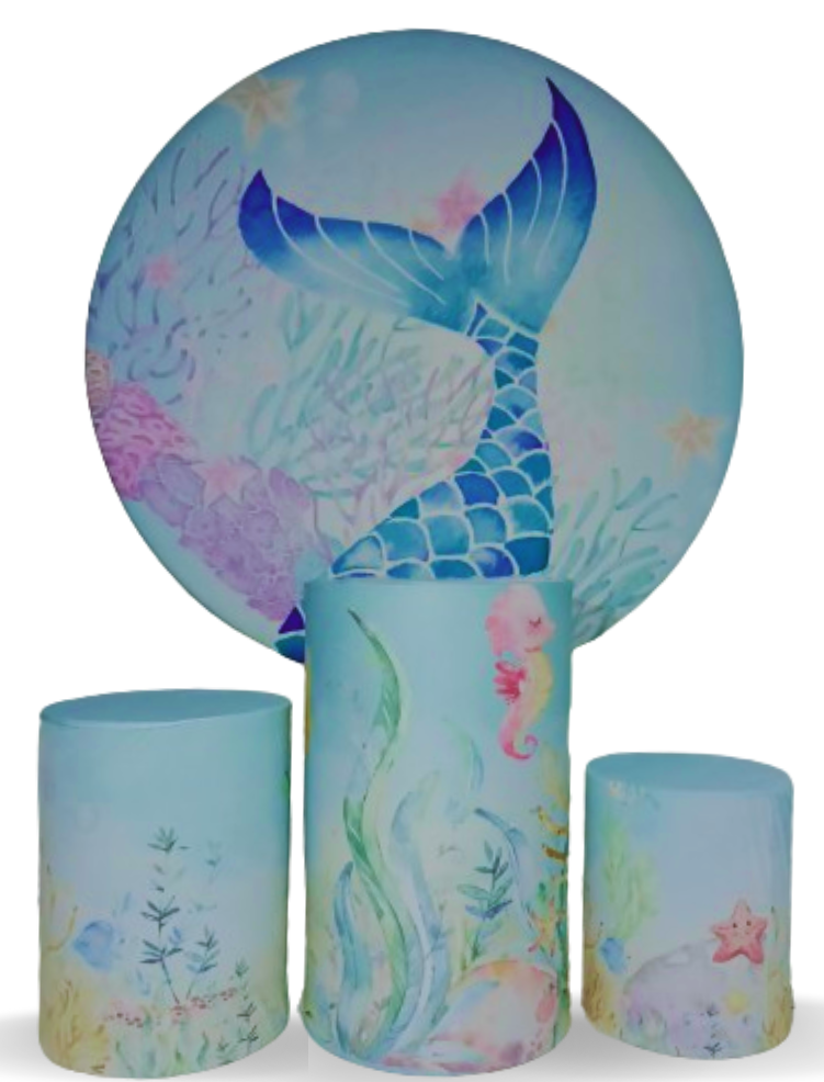 Coleção Clean - Sereia - Painel + Suporte + Trio de Cilindros + Capas - CamaleãoLocaçoes