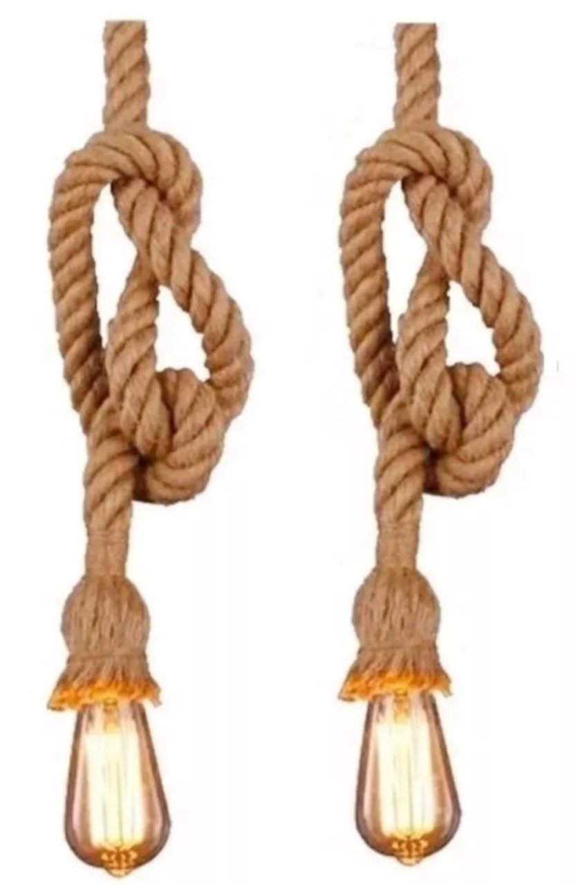 Pendente de Corda Vintage / Cordão de Luz Com 2 - Vanessalocações