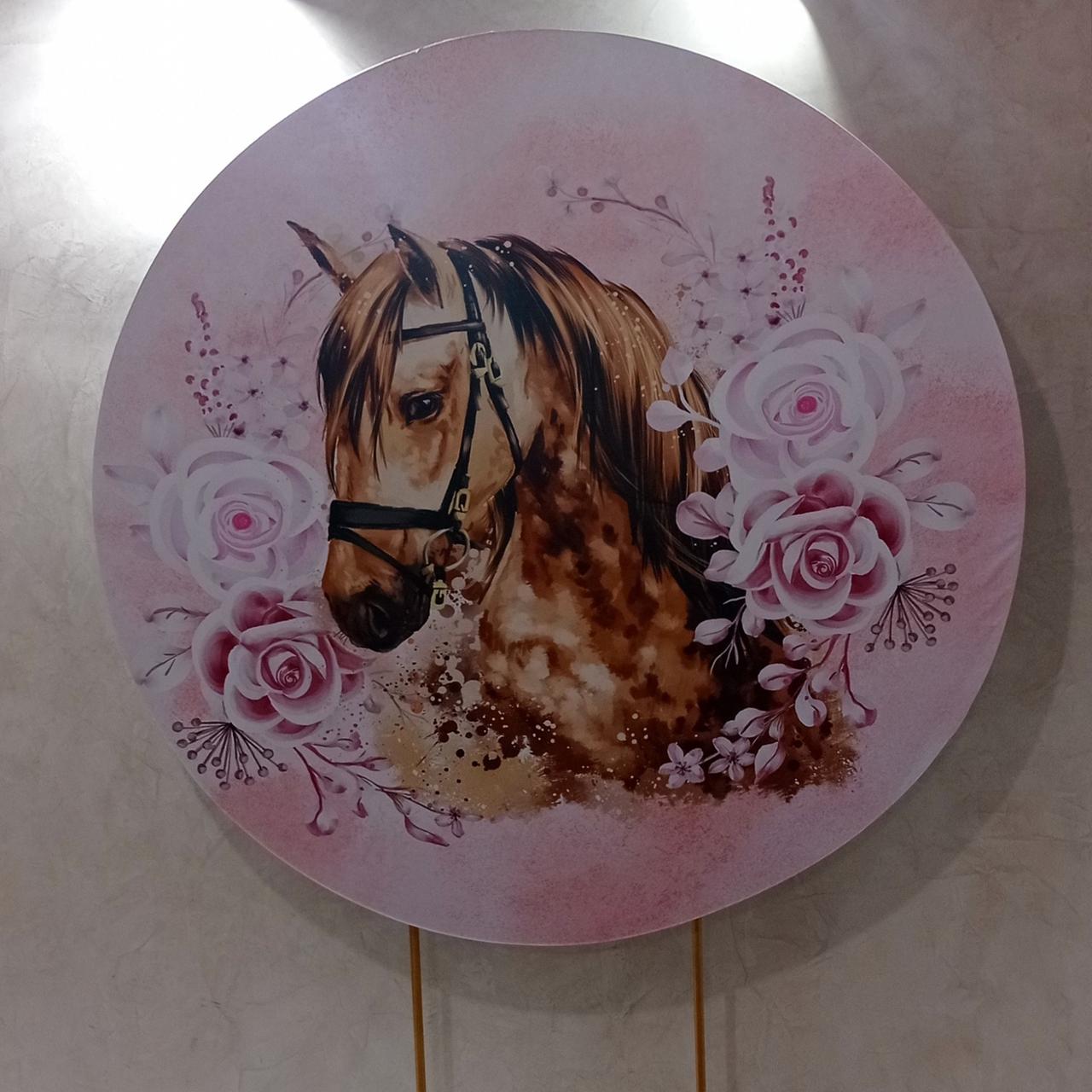 Capa P/ Painel Circular  - Country Floral/Menina - Vanessalocações