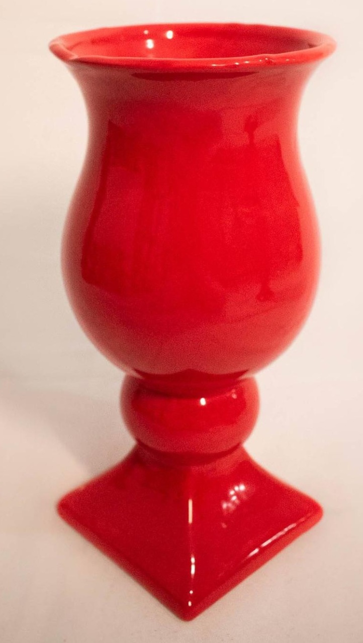 Vaso Cerâmica Taça  Vermelho - G - Vanessalocações