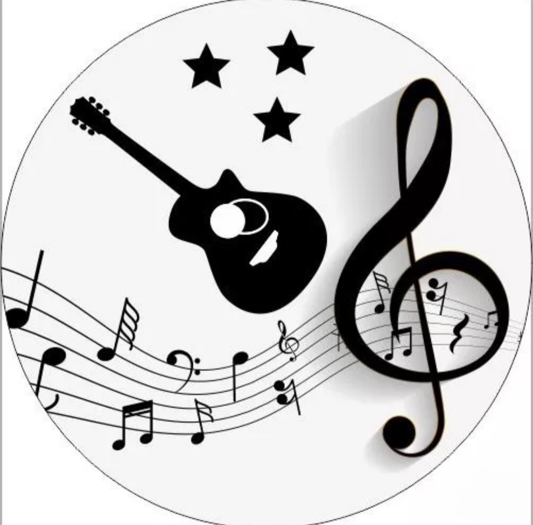 Capa P/ Painel Circular  - Violão Notas Musicais - Vanessalocações