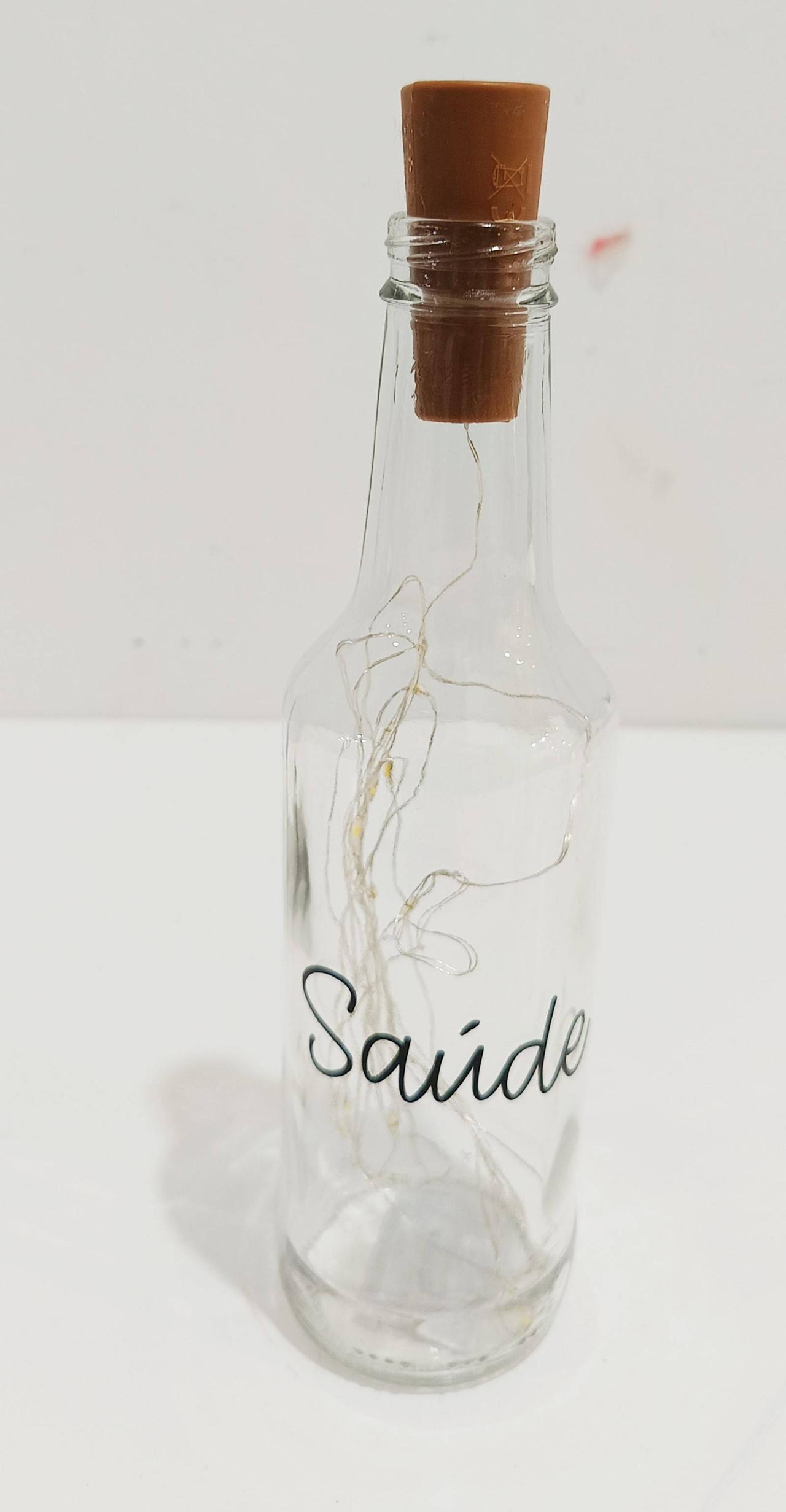 Garrafa Vidro Decorativa Led - Saúde - Vanessalocações