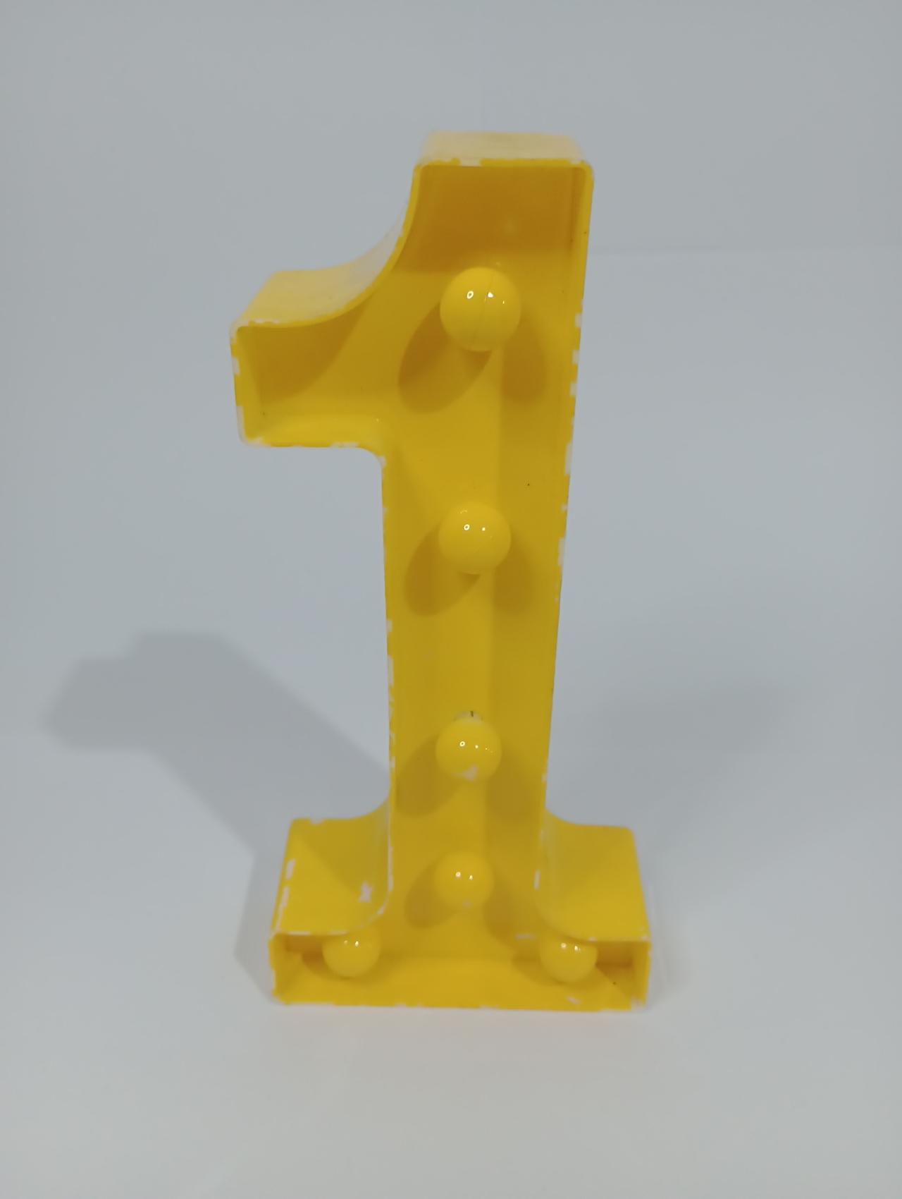 Numeral Luminoso 1 Amarelo - Vanessalocações