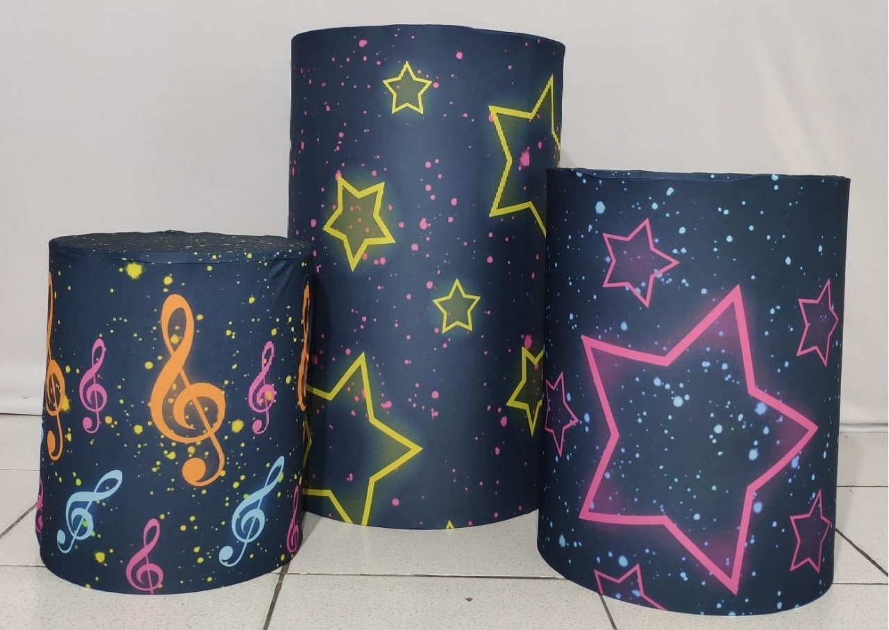 Trio de Capas Para Cilindro Estrela Neon - Vanessalocações