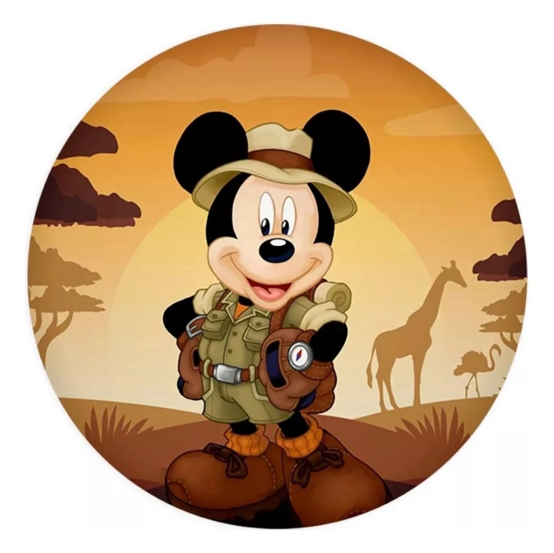 Capa P/ Painel Circular   - Mickey Safari - Vanessalocações