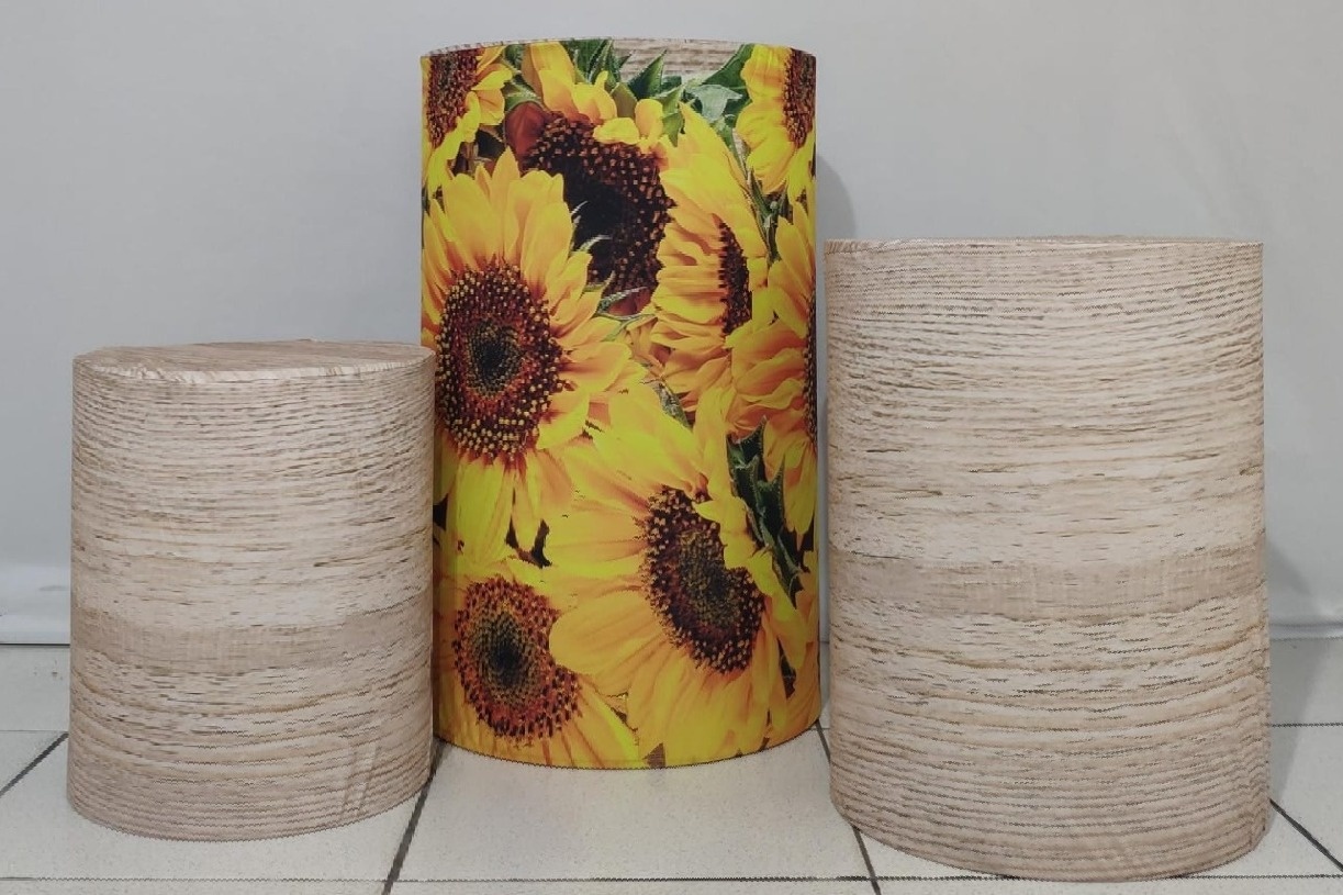Trio de Capas Para Cilindro Girassol - Vanessalocações