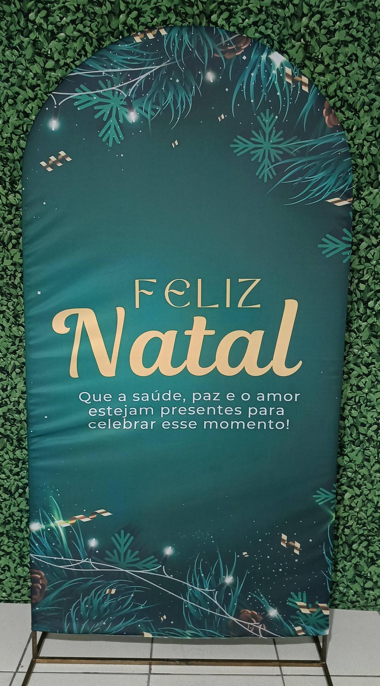 Capa Veste Fácil  P/ Painel Romano  -  Feliz Natal - Verde - Vanessalocações